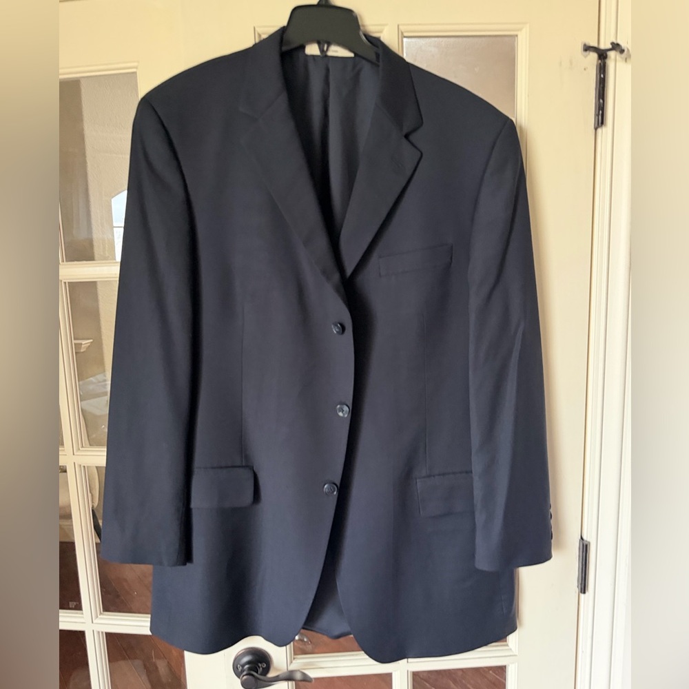 John W. Nordstrom 46XLG Long Navy Blazer Cerruti Italian Fabric